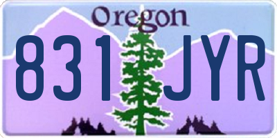 OR license plate 831JYR