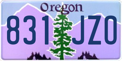 OR license plate 831JZO