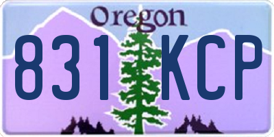 OR license plate 831KCP
