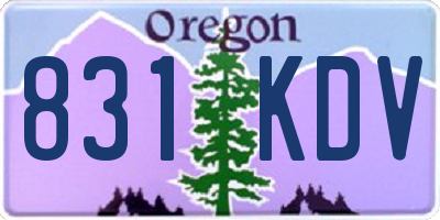 OR license plate 831KDV