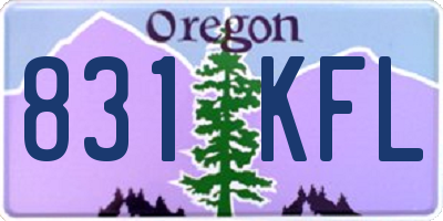 OR license plate 831KFL