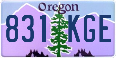 OR license plate 831KGE