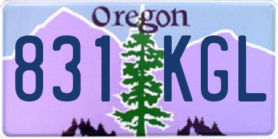 OR license plate 831KGL