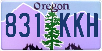 OR license plate 831KKH