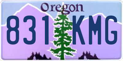 OR license plate 831KMG