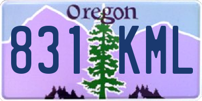 OR license plate 831KML