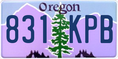 OR license plate 831KPB