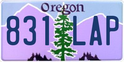 OR license plate 831LAP