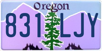 OR license plate 831LJY