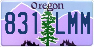 OR license plate 831LMM