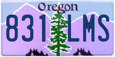 OR license plate 831LMS