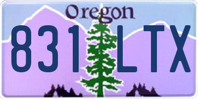 OR license plate 831LTX