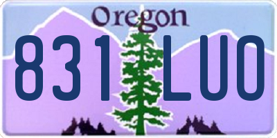 OR license plate 831LUO