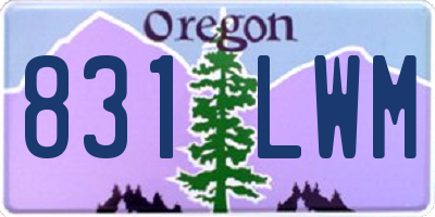 OR license plate 831LWM