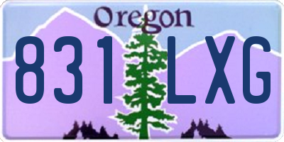 OR license plate 831LXG