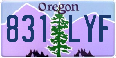 OR license plate 831LYF