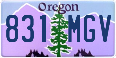 OR license plate 831MGV