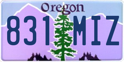 OR license plate 831MIZ