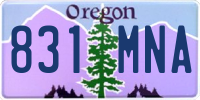 OR license plate 831MNA
