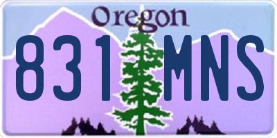 OR license plate 831MNS