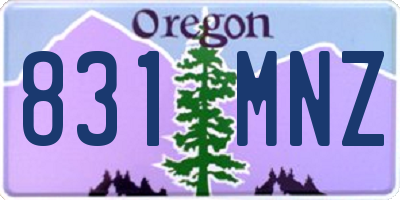 OR license plate 831MNZ