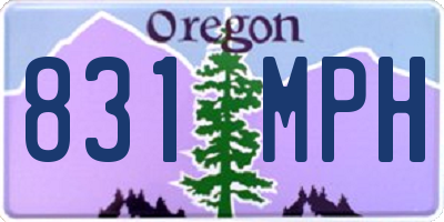 OR license plate 831MPH