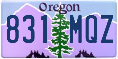 OR license plate 831MQZ