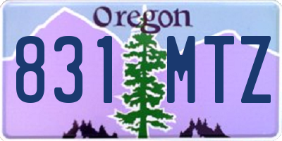 OR license plate 831MTZ