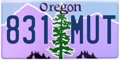 OR license plate 831MUT