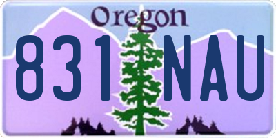 OR license plate 831NAU
