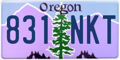 OR license plate 831NKT