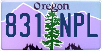 OR license plate 831NPL