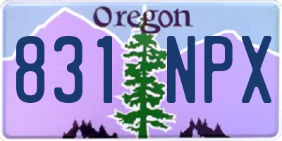 OR license plate 831NPX