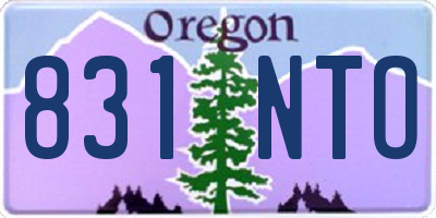 OR license plate 831NTO