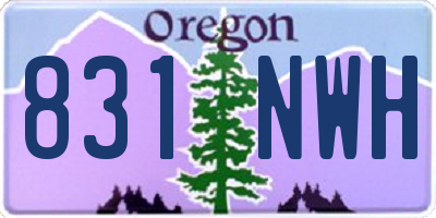 OR license plate 831NWH