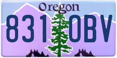OR license plate 831OBV