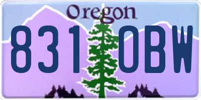 OR license plate 831OBW