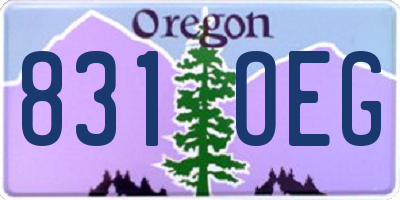OR license plate 831OEG