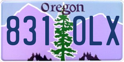 OR license plate 831OLX