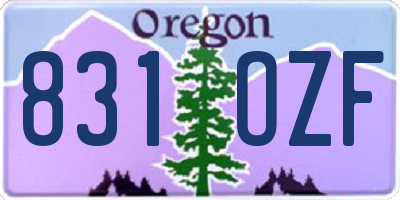 OR license plate 831OZF