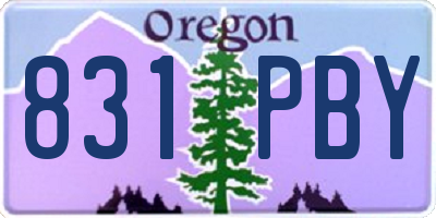 OR license plate 831PBY