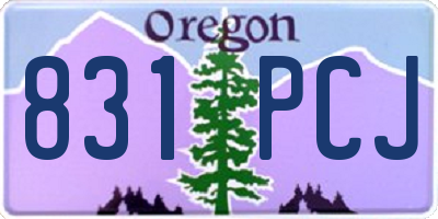 OR license plate 831PCJ