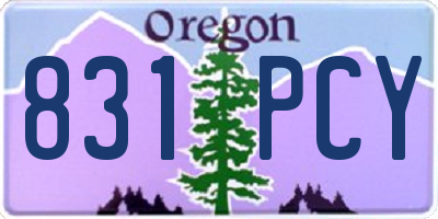 OR license plate 831PCY