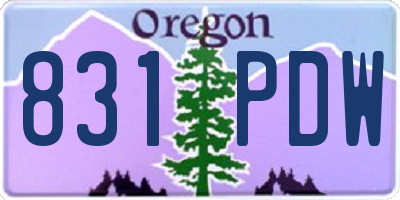 OR license plate 831PDW