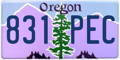 OR license plate 831PEC