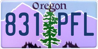 OR license plate 831PFL