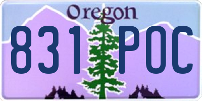 OR license plate 831POC