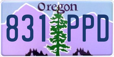 OR license plate 831PPD