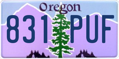 OR license plate 831PUF