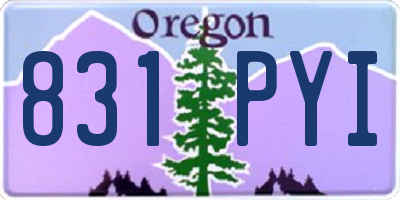 OR license plate 831PYI
